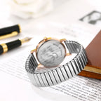 Women's Elastic Band Watch Easy Reader Large Face Arabic Numerals Analog Quartz Wristwatch Stainless Steel Stretch Bracelet Watch mbzr
