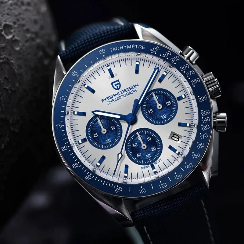 PAGANI DESIGN Moon Mens Watches 2025 Top Brand Luxury Quartz Watch For Men Chronograph Luminous Sapphire Mirror Waterproof Clock