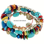 Multi-Layered Irregular Natural Agate Beads Bohemian Charming Bracelet - Vintage-Inspired Yoga Jewelry For Women - Perfect Gift For Girlfriend, Family, Friends, Birthdays, Festivals, And Anniversaries With Small, Delicate, An