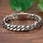 Silvery Plated High Quality Fashion Miami Cuban Chain Bracelet Men's Trend Charm Bracelet Casual Business Party Jewelry Gift