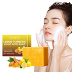 Lemon Turmeric Acid Soap, Deep Cleanses Skin Brightening Whitening Exfoliating Moisturizing Bath And Face Soap mbzr