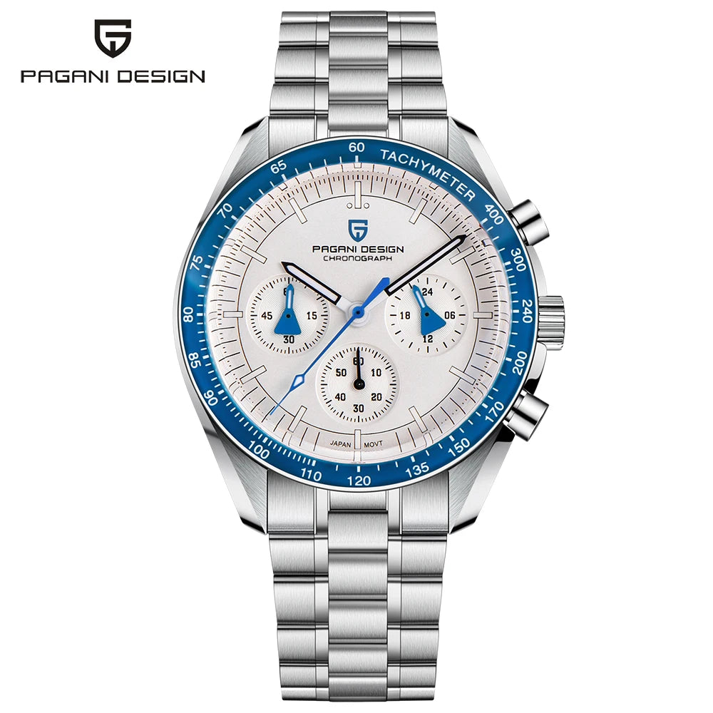 PAGANI DESIGN 2026 New Moon Luxury Quartz Watch For Men Sports Chronograph AR Sapphire crystal Luminous  leisure Wrist watch For Men Local delivery