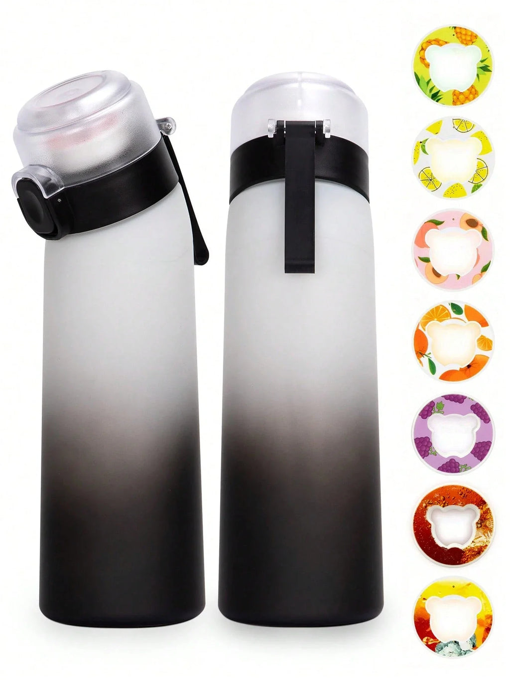 1pc Gradient Air Water Bottle With 1PC Random Bear Shape Scented Flavor Pods Drinks Bottles Outdoor 0 Sugar 0 Calorie Water Cup mbzr
