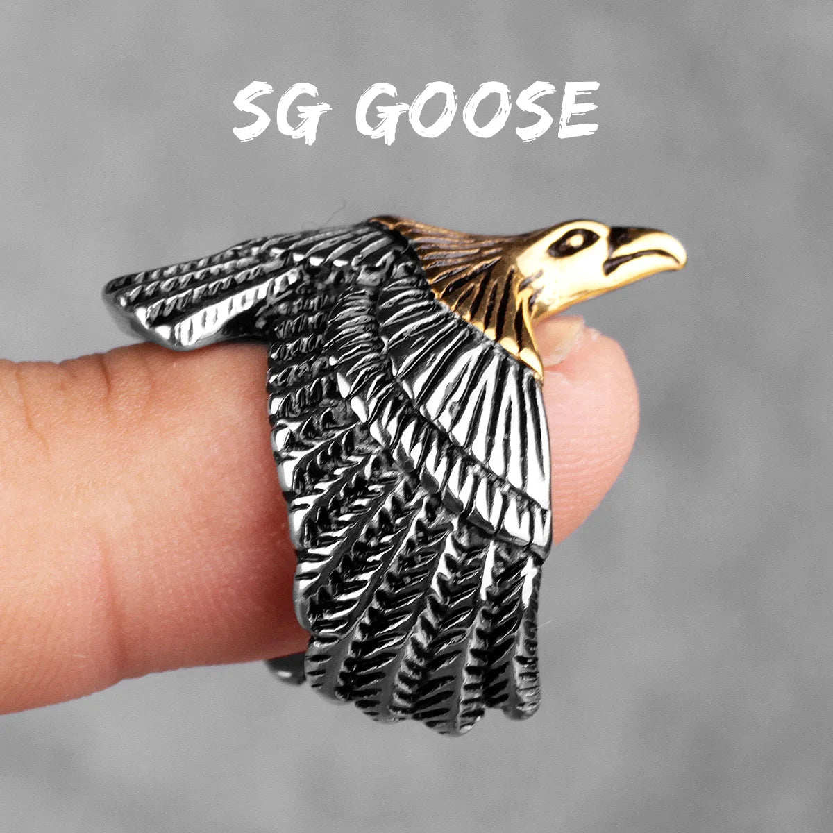 Stainless Steel Animal Rings Eagle Dog Dragon Bird Snake Hip Hop Trendy