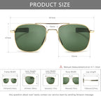 Men's Military Style Polarized Aviator Sunglasses with Bayonet Temples for Outdoor Activities