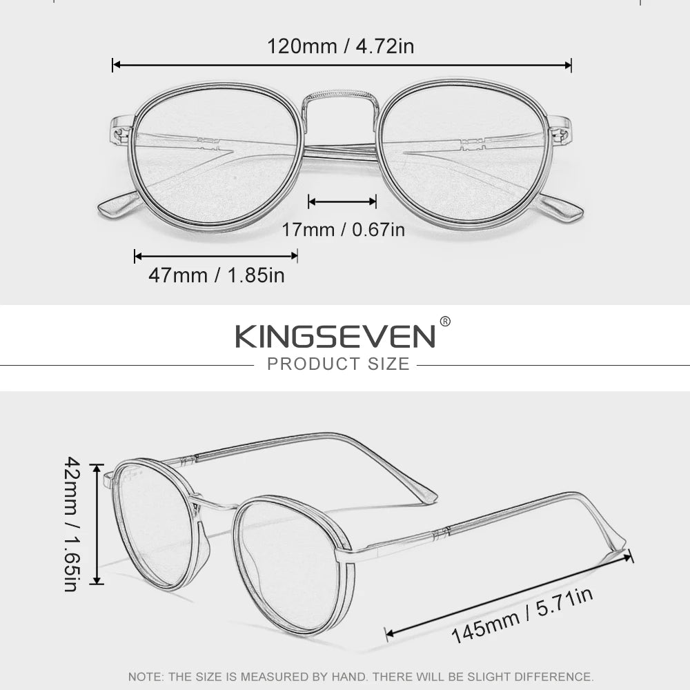 KINGSEVEN Original Causal Round Frame Sunglasses Fashion Men Polarized UV400 Luxury Retro Women Driving Summer Oufdoor Glasses