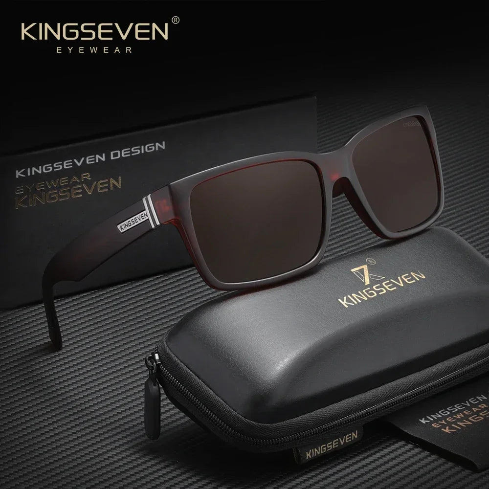 KINGSEVEN Square Frames Fashion Sunglasses For Women Men Driving Polarized UV400 Glasses Outdoor Protective Sports Eyewear