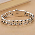 2025 New fashion 100% S925 Sterling Silver 9MM Cuban Bracelet Simple Men's and Women's Fashion Trend Jewelry Gifts