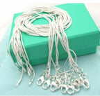 10PCS LOT Wholesale 925 Sterling Silver 16/18/20/22/24/26/28/30 Inch 1mm Snake Chain Necklace For Woman Man Fashion Jewelry mbzr