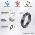 Classic Mobius Rings for Men Boys, Waterproof Stainless Steel Twist Finger Band, Vintage Love Eternity Jewelry Gift for Him Boy