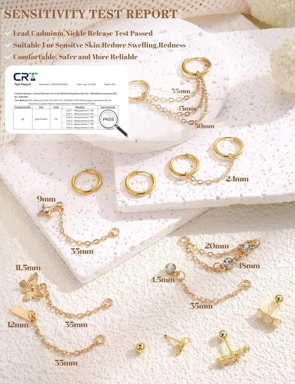 33Pcs 20G Cartilage Earrings Set for Women Men Surgical Steel Earrings CZ Flat Back Stud Earrings Hoop Helix Piercing Jewelry