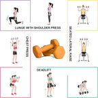 2 LB Dumbbell Pair Home Gym Workouts Strength Training Weight Loss Pilates Weights Yoga Sets Weights for Women, Men, Seniors mbzr
