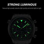 POEDAGAR Luxury Business Men's Watch Stainless Steel Chronograph Date Sport Quartz Man Clock Waterproof Luminous Military Watches For Men mbzr