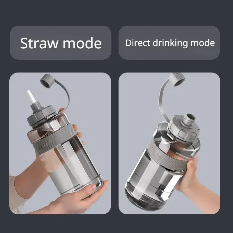 2 Liter Big Water Bottle With Straw 2L/1.5L/1L Large Capacity School Gym Sports Drinking Bottles Fitness botella de agua 물병 mbzr