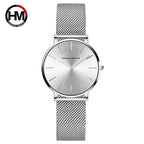 HANNAH MARTIN Top Brand Hot Selling Original Quartz Watch Women Simple Elegant Steel 36mm Japanese Movement Clock Banquet Matching & Work Leisure Watches Ladies Clock Local Watch Women Mesh with Quartz Movement Original Ladie