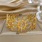 Fashion stainless steel bracelet suitable for men and women,vintage gold spiral sun totem wrist bracelet,waterproof jewelry gift