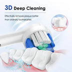 Electric Smart Rotating Timing Toothbrush, Rechargeable Rotary Toothbrush with 4 Heads, 5 Modes Setting Teeth Whitening Oral Car mbzr