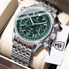 POEDAGAR Luxury Business Men's Watch Stainless Steel Chronograph Date Sport Quartz Man Clock Waterproof Luminous Military Watches For Men mbzr
