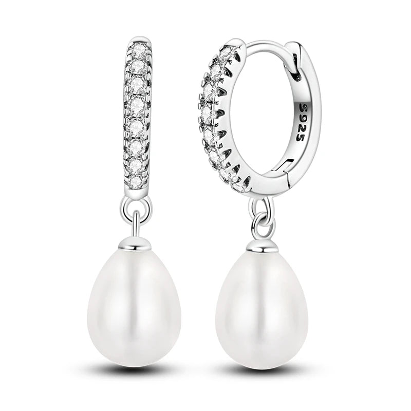 Sterling Silver Hoop Earrings Hypoallergenic Zirconia Women mbzr