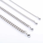 Men's Chunky Stainless Steel Miami Cuban Chain Bracelet Punk Wristband Silver Color Bangle Jewelry Accessory for Foot Hand Chai
