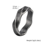 Classic Mobius Rings for Men Boys, Waterproof Stainless Steel Twist Finger Band, Vintage Love Eternity Jewelry Gift for Him Boy