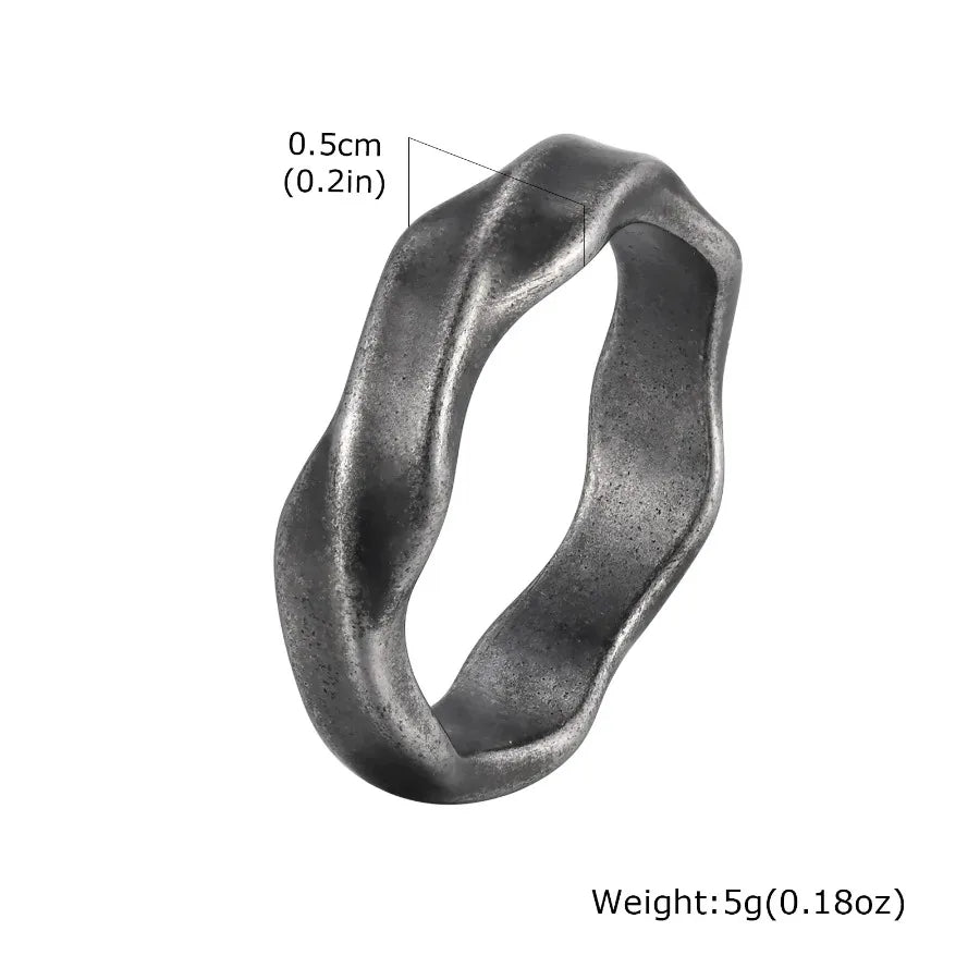 Classic Mobius Rings for Men Boys, Waterproof Stainless Steel Twist Finger Band, Vintage Love Eternity Jewelry Gift for Him Boy
