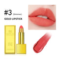 Glitter Shimmer Gold Lipstick Long Lasting Waterproof Cosmetic Gold Brick Tube mbzr