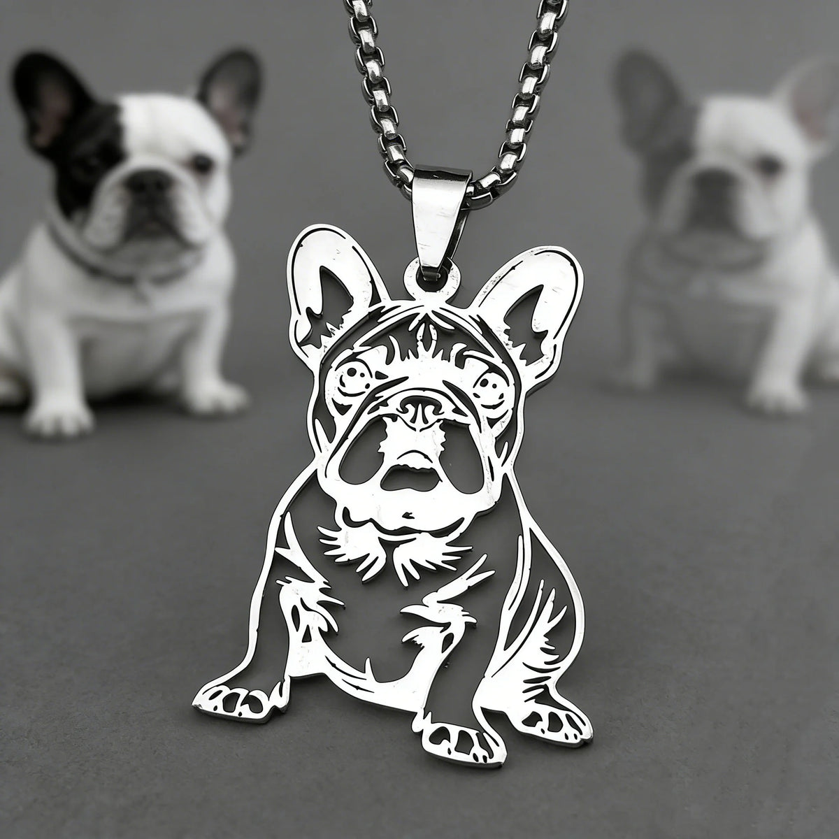 Sweet French Bulldog Chain For Women Men Stainless Steel Silver Color Animal Puppy Pug Dog Lovely Pendant Necklace Jewelry