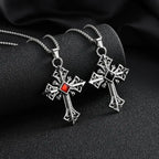 Vnox Gothic Cross Pendant Necklace, Vintage Punk Alloy Cross Chain, Religious Amulet Jewelry Gift for Men Women Hip Hop Necklac