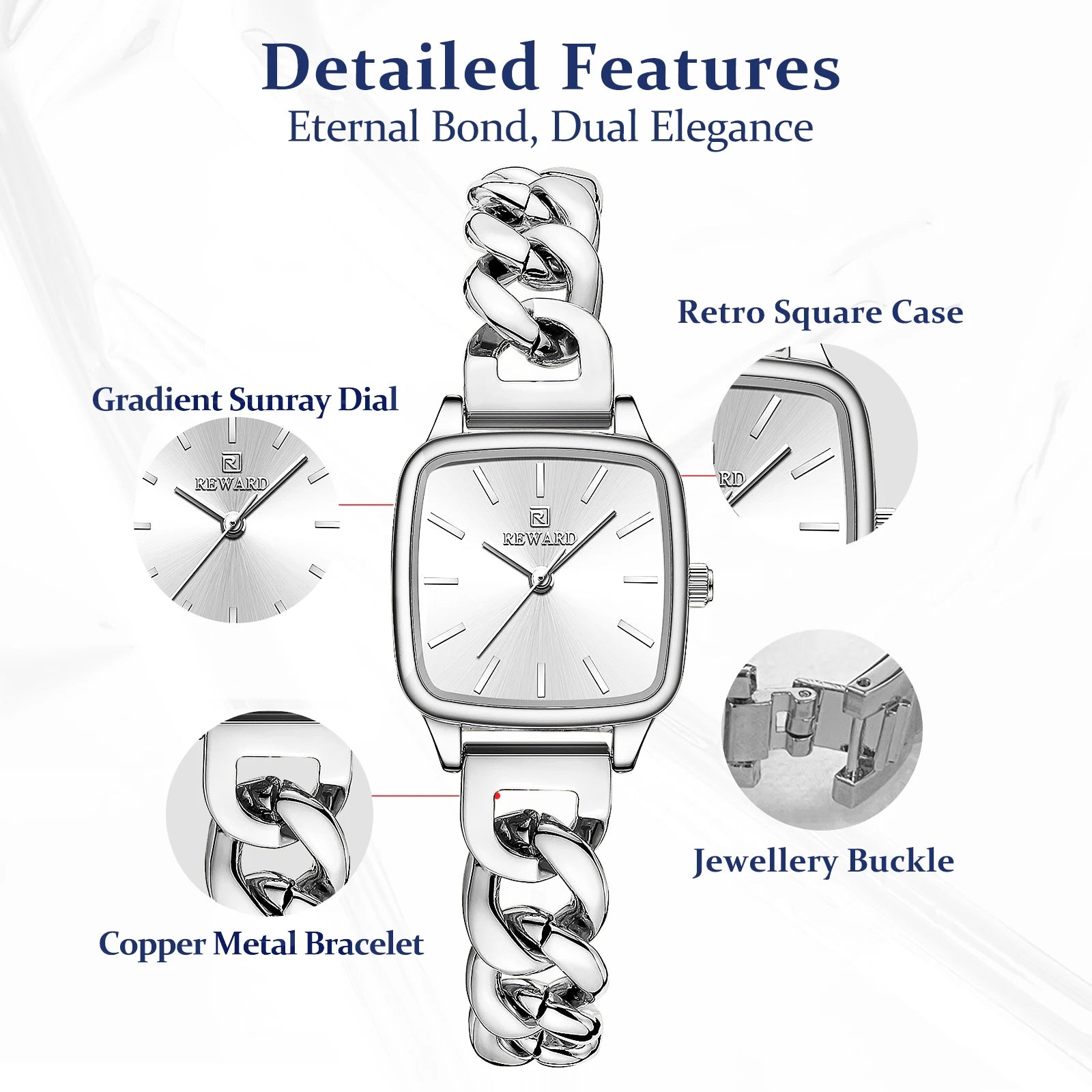 REWARD Women Quartz Watches Luxury Ladies Watch Waterproof Luminous Watches Elegant Female Clock
