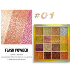 16 Colors Ultra Sparkle Glitter Eyeshadow Palette Waterproof Long-Lasting Highly Pigmented Shimmer Makeup,Party Cosmetics mbzr