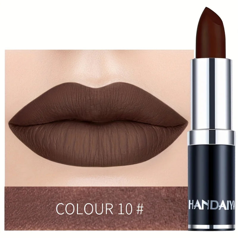 Matte Lipstic Long-Lasting, High-Pigment Velvet Finish, Smooth & Non-Drying Formula, Multiple Bold Shades for All Skin Tone mbzr