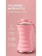 Collapsible Silicone Water Bottle With Carabiner, Reusable Leak Proof Foldable Camping Cup, Portable Sports Travel Bottle For Ou mbzr
