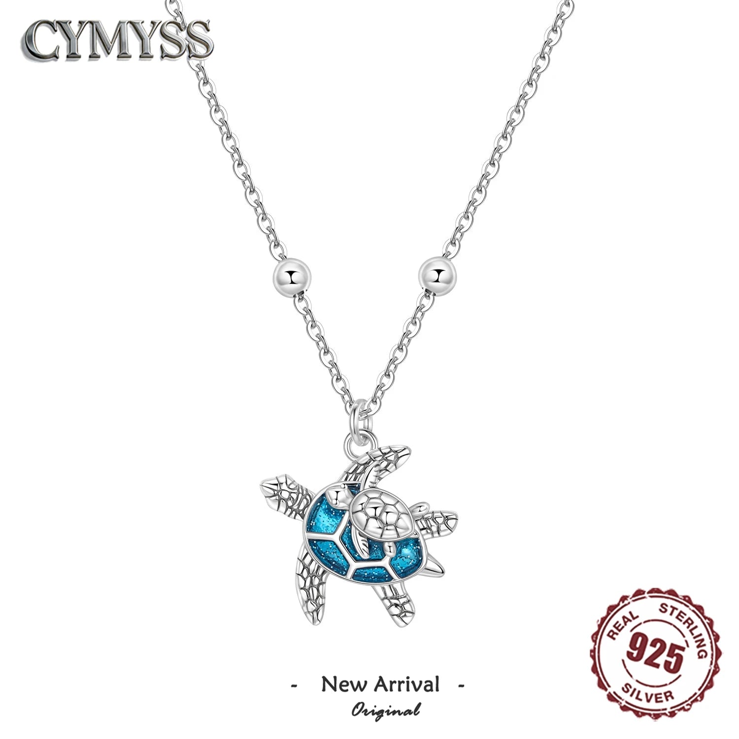 Original 925 Sterling Silver Mother and Baby Turtle Necklace Y-shaped Chain Necklace For Women Memorial Prayer Jewelry Gift 2026 mbzr