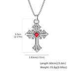 Vnox Gothic Cross Pendant Necklace, Vintage Punk Alloy Cross Chain, Religious Amulet Jewelry Gift for Men Women Hip Hop Necklac