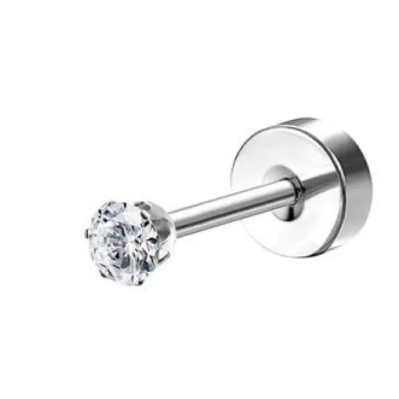 Bobisty 1pc Earrings for Sensitive Ears Surgical Stainless Steel Earrings for Women Dainty Flat Back Earring Stud Hoop Cartilage