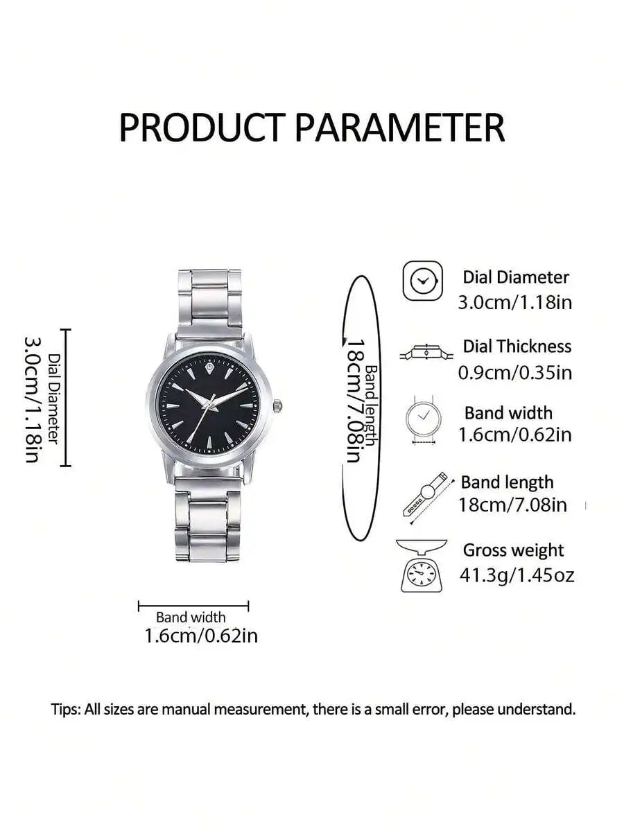 3pcs Unisex Alloy Quartz Casual Sports Watches, More Suitable For Small Women's Wrist