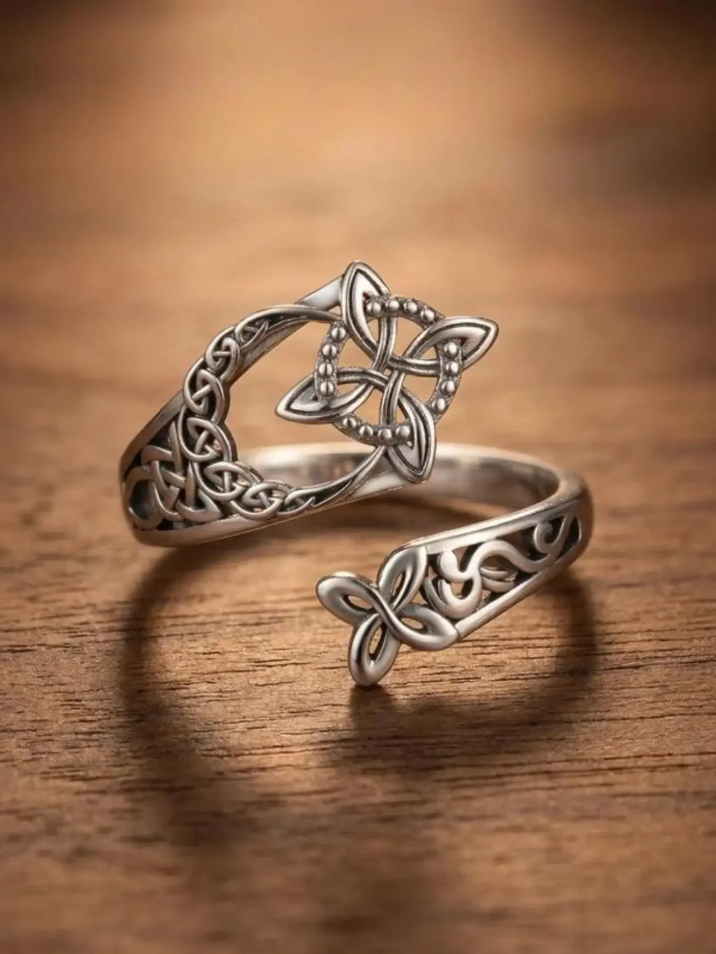 2026 New Witch Knot Ring Adjustable Open Ring Hecate Ring Pagan Witch Jewelry Witchy Jewelry for Ritual Protection Energy Conversion Spiritual Protection