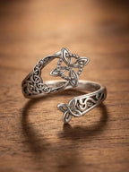 2026 New Witch Knot Ring Adjustable Open Ring Hecate Ring Pagan Witch Jewelry Witchy Jewelry for Ritual Protection Energy Conversion Spiritual Protection