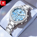 OLEVS 9999 Women Watch Brand Original Elegant Waterproof Chronograph Luxury Ceramic Dress Pink Women Quartz Watch Reloj Mujer mbzr
