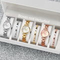 6PCS/Set Women's Watch Fashion Steel Band Quartz Watches Diamond Bracelets Set（Without Box） mbzr