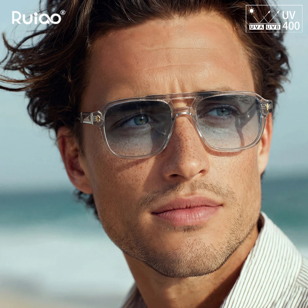 Retro 2026 Transparent Frame Sunglasses for Men and Women luxury brand designer UV400 Protection, Stylish for Driving & Outdoors mbzr