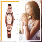 Women Quartz Watch Oval Case Stainless Steel Strap Waterproof Bracelet Watch Diamond Scale Elegant Fashion Valentine's Day Gife mbzr