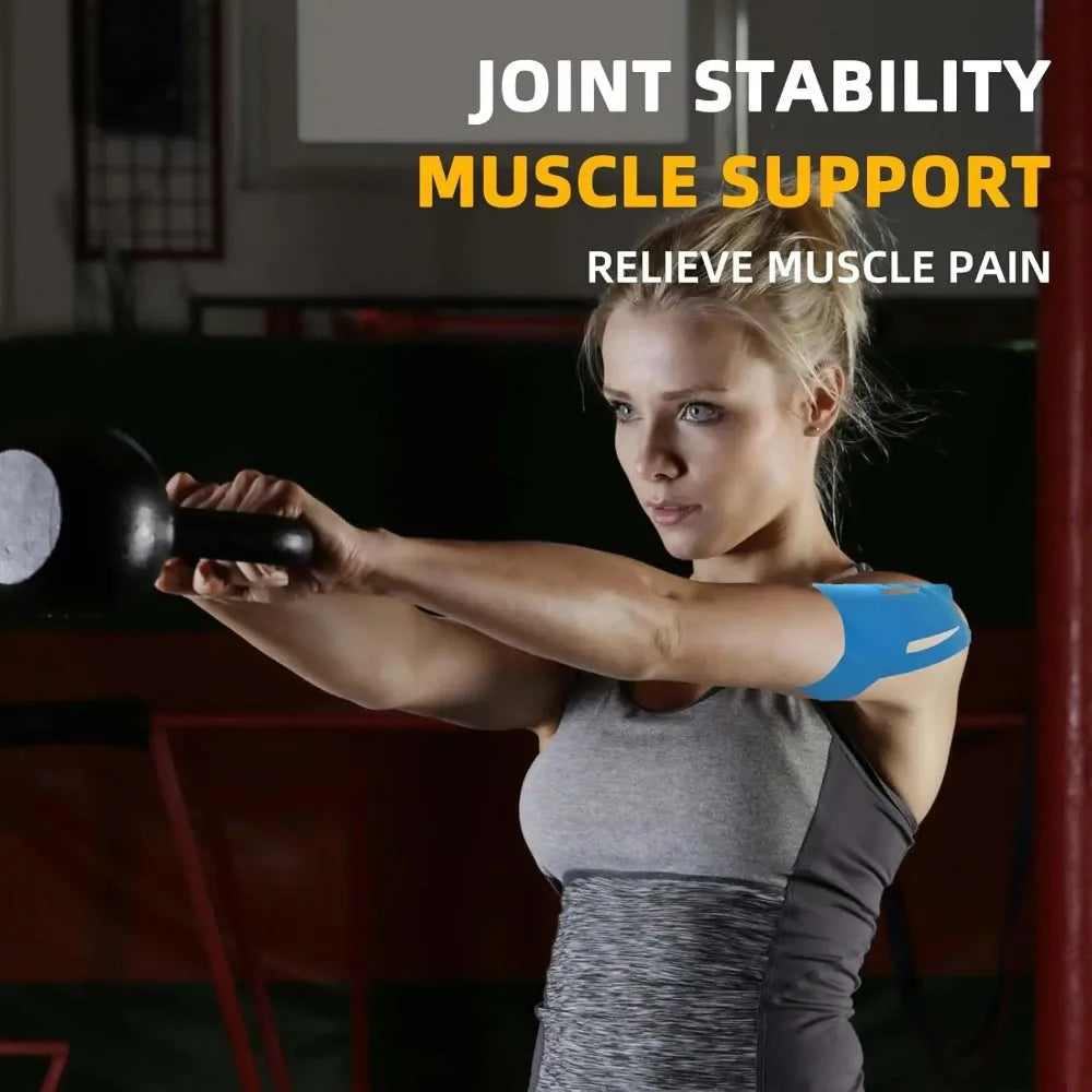Precut Kinesiology Tape for Shoulder, 10 Pcs - Shoulder Support & Stability, Shoulder Pain Relief Athletic Tape - Waterproof & Elastic, Breathable Hypoallergenic Latex-Free Tape mbzr