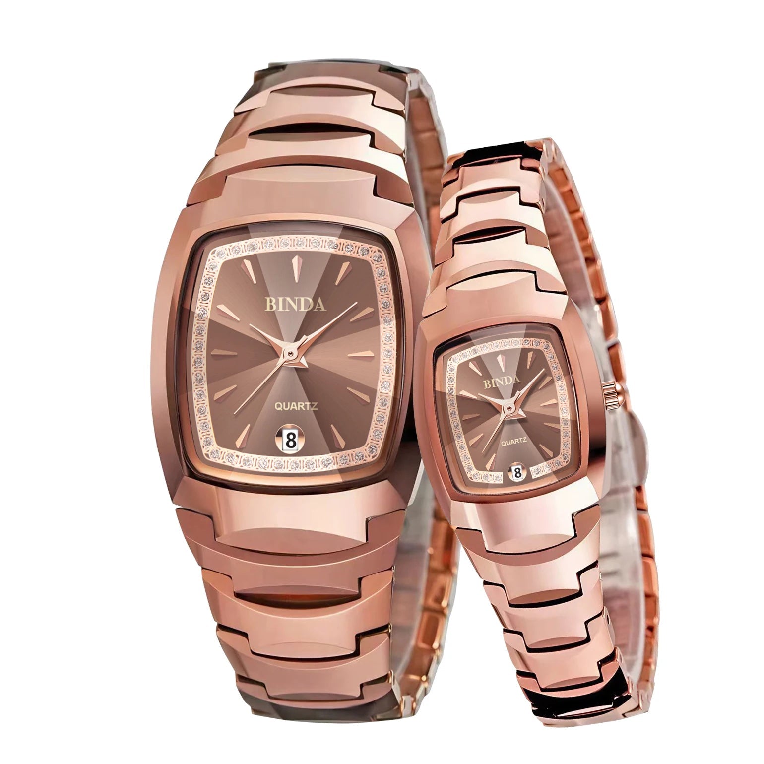 2PCS Couple Watches Luxury Fashion Men Women Matching His and Hers Quartz Watches Simple Band with Gift Box mbzr