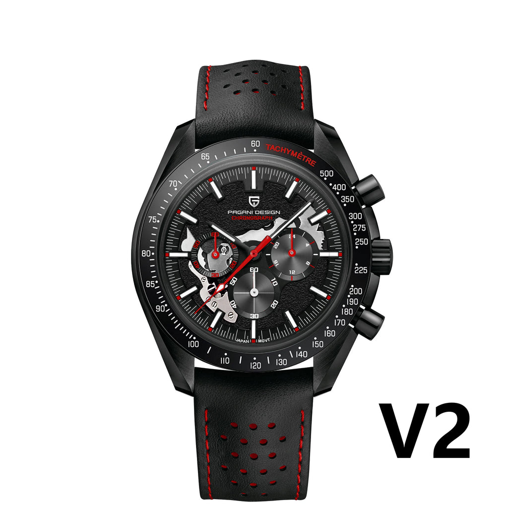 PAGANI DESIGN 2025 New Moon Dark Men's Watches Luxury Quartz Watch Men Skeleton Sport Chronograph AR Sapphire glass Wrist Watch