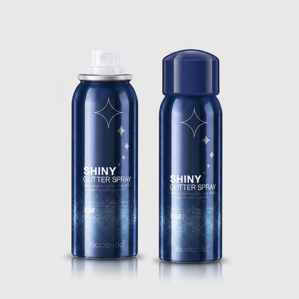 60ml Shiny Silver Glitter Spray High Gloss Glitter Powder Spray Waterproof Shiny Powder Makeup for Body Face Highlight Makeup mbzr