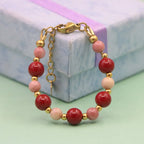 New Lovely Natural Stone Bead Bracelet Baby One Year Old Baptism Girls Lobster Clasp Stainless Steel Parts Personalized Jewelry