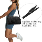 14 inch Small Gym Bag for Women & Men, Mini Duffel Bag for Travel Sports Lightweight Carry On Bag, Black mbzr