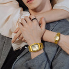 2PCS Couple Watches Luxury Fashion Men Women Matching His and Hers Quartz Watches Simple Band with Gift Box mbzr